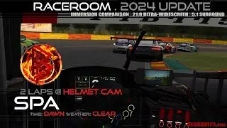 2 Laps @ Spa - Cockpit Helmet Cam: RACEROOM.2024 UPDATE [RE3] [PC]