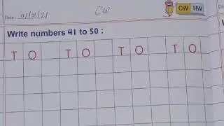 Lkg maths  - Write numbers 41 to 50 :
