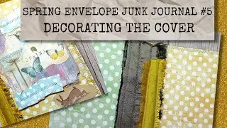 Spring Easter envelope junk journal #5 decorating the cover, corrugated cardboard topper craft idea