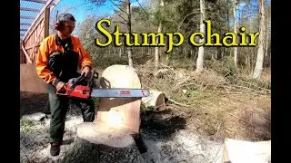 Making a stump chair, and the delivery to customer..