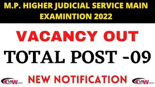 MP HJS 2022 | POST -09 | M.P. HIGHER JUDICIAL SERVICE MAIN EXAMINTION 2022 | #LAWANDKNOWLEDGE