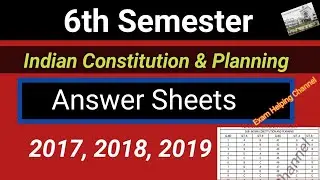 6th Semester Indian Constitution & planning Answer sheet 2017, 2018, 2019 / Answer key