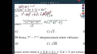 САТ 1 нұсқа талдау