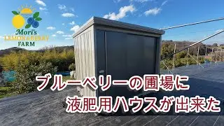 ブルーベリーの圃場に液肥用ハウスが出来た