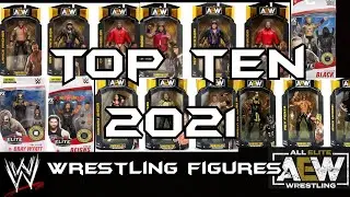Top Ten 2021 WRESTLING FIGURES COUNTDOWN WWE ELITE ULTIMATE AEW UNRIVALED UNMATCHED ACTION FIGURE