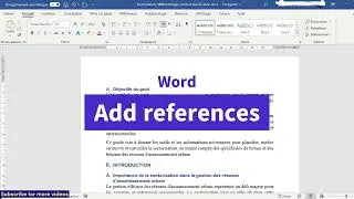 Word - How to add references