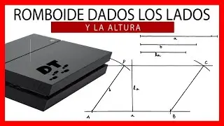 👍 Romboide dados los LADOS y la ALTURA 📐 Construcción de un romboide paso a paso