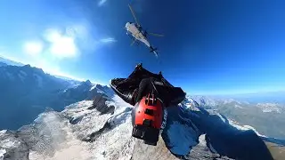 Wingsuit Heli Base Jump, Eiger, 360 VIDEO