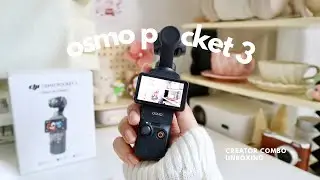 dji osmo pocket 3 creator combo aesthetic unboxing ✨ | cute pink accessories, camera test + set up
