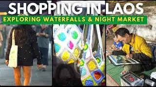 Day 2 in Laos 🇱🇦 | Magical Waterfalls, Night Market Shopping & Local Life |  Telugu Vlog