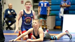 U15 O. Chemshijt (UKR) vs J. Iljinski (EST) 57kg. Youth boys greco-roman wrestling.