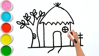 How to Draw a Hut 🏡| Hut Drawing for Kids | Easy Step by Step