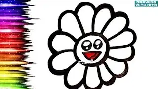 Flower Drawing, Candy 🍬 Drawing, Colouring for Kids, Drawing for Kids, @DRAWINGWITHNITA