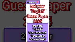 2nd year English Guess Paper 2025|2nd year Book 2 (Modern Prose and Heroes) Most Important Questions