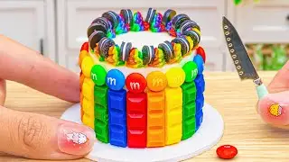 Amazing Miniature Rainbow KitKat Cake Decorating With M&M Candy 🌈Tiny Rainbow Cake By DIY Cakes