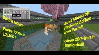 This Minecraft Bedrock Edition Iron Farm gives 200+Iron in 10Minutes!!Works in 1.21.100+Versions