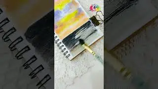 sunset reflection on water | Colorful sky painting | evening painting #eveingpaintingideas #artwork