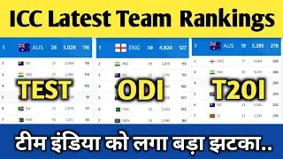 ICC Latest Team Ranking || ICC Latest Ranking || ICC Latest Test , ODI & T20I Ranking