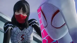 Spider Gwen & Silk Web Duo Suit Vs Hunters NG+ - Marvel's Spider Man 2 Gameplay PC PS5