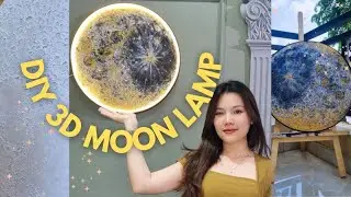 How to Make a 3D Moon Lamp Wall Art | DIY moon 3D textured wall art | DIY Home Decor | #03