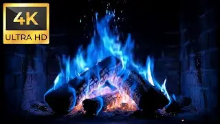 Neon Blue Fire Glow in 4K | Hypnotic Futuristic Fireplace Ambience