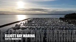 Elliott Bay Marina at Sunset | Aerial Views of Palisade Restaurant & Seattle Waterfront | DJI Drone