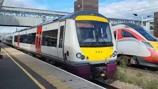 EMR 170 208 departing Peterborough for Norwich
