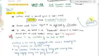 part-1! unit-2 ! what is culture ? meaning & definition of culture.B.Ed 2nd sem. !!socio. fou. of ed