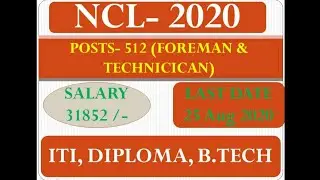 NCL 2020 Huge Vacancy || Latest Sarkari Naukari 2020 || Career Tank
