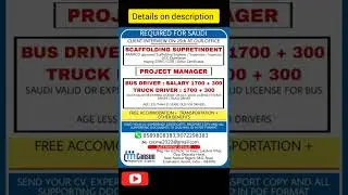 bus & truck drivers, Scaffolding supretindent job vacancy ksa