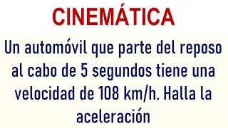 HALLA LA ACELERACIÓN CONOCIENDO EL TIEMPO Y LA VELOCIDAD. Cinemática