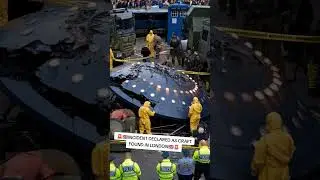 An incident where a UFO has been found crash landed into London city street #uap #uaps #ufocatcher
