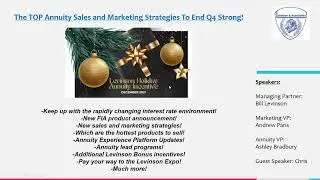 Q4 Annuity Sales Training! Uncover Unique Products, Resources & Strategies To End 2021 Strong!