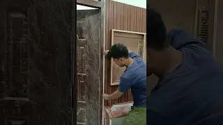 TV unit back panel | WPC panel installation | #shorts