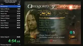 Lord of the Rings The Two Towers Speedrun (Any% Gamecube) (WR) (55:20)