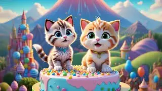 Four Sleepy Kittens Dream of Cake | Soothing Bedtime Song for Kids | Nursery Rhymes and Baby Songs