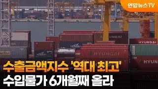 수출금액지수 ‘역대 최고’…수입물가 6개월째 올라 / 연합뉴스TV (YonhapnewsTV)