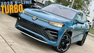 VW Tiguan SEL R-Line TURBO 2026 года стал мощнее, крутить педаль газа и практичнее.