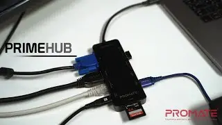 Promate PrimeHub-Pro | Ultra-Fast Multiport USB-C Hub with 100W Power Delivery