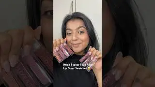 Huda Beauty Faux Filter Lip Gloss Swatches ALL SHADES 🤎 #hudabeauty #fauxfilter #lipgloss #swatches
