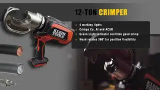Klein Tools Battery-Operated 12-Ton Crimper with Case