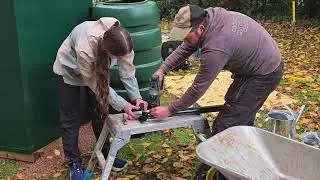 Shed and water butt installation