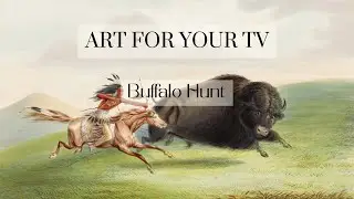 Buffalo Hunt TV Screensaver Wallpaper, Native american Warrior, American History, First Nations Art