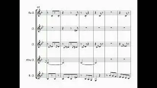 Golliwog's Cake Walk, C Debussey, for clarinet quintet