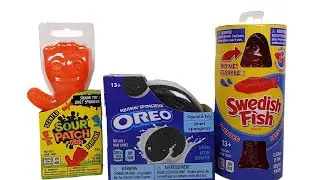 Squishi Toy Oreo, Sour Patch Kids and Swedish Fish Squishy Sensory Play Unboxing Review