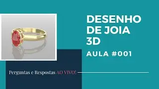 Desenho 3D de Anel com Rhinoceros | Salvar em .stl para impressão 3D | Renderização
