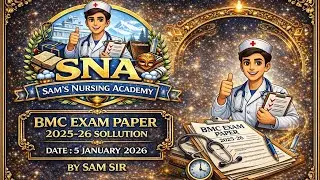 BMC STAFF NURSE :- PAPER SOLUTION ￼