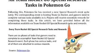All Team Rocket GO Special Research Tasks and Rewards in Pokemon Go