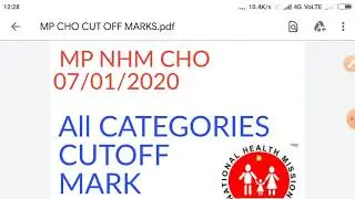 MP NHM CHO ALL CATEGORY CUTOFF