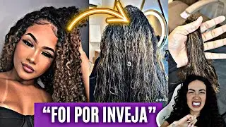 MENINA DESOBEDECEU A MÃE E PERDEU O CABELO!!! React cachos derretidos